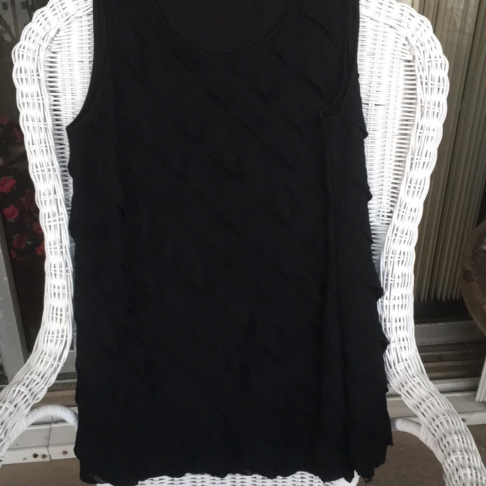 Style and Co. black sideways ruffle top